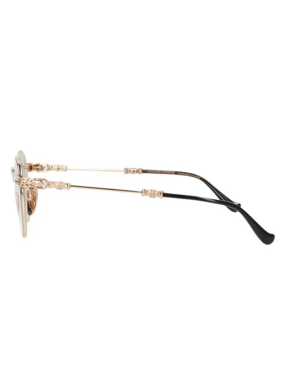 Chrome Hearts Bubba-a Cross Temple Metal Frame Round Sunglasses Eyewear